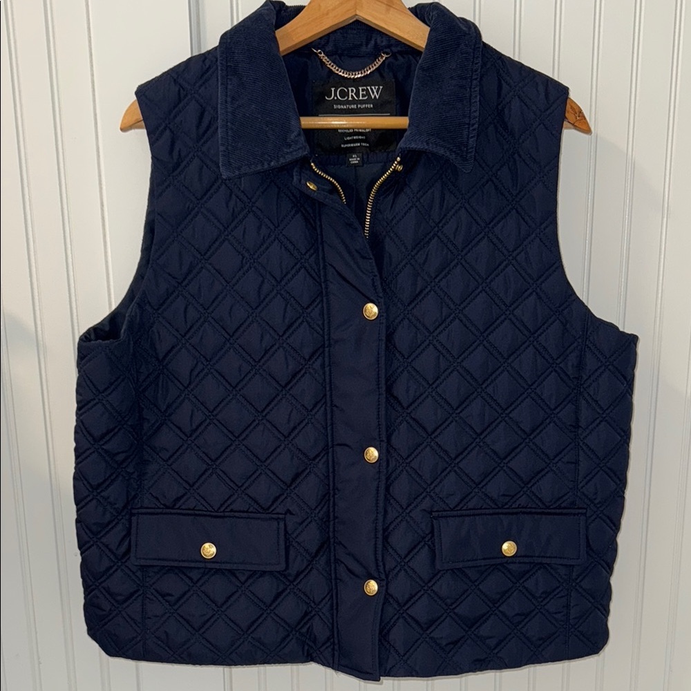 J.Crew Navy Quilted Vest